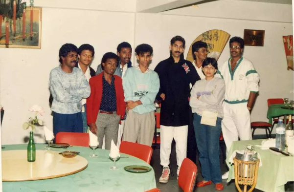 Early team dinner, around 1989, Logos, Team through the years, Logos Publicity Ltd, Mauritius