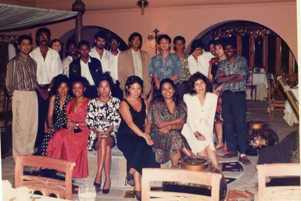 Large restaurant team photo, around 1990, Logos, Team through the years, Logos Publicity Ltd, Mauritius
