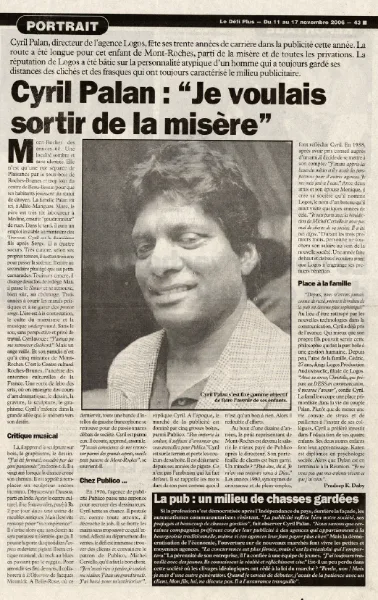 Le Défi Plus: Cyril Palan portrait 2006, 2006, Logos, Press excerpts, Logos Publicity Ltd, Mauritius