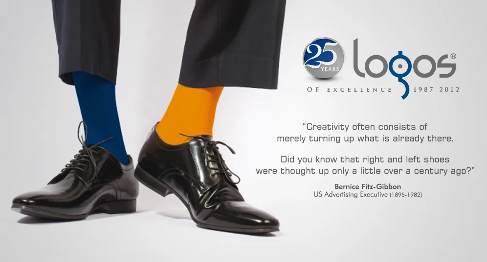 25 Years mismatched socks, 2012, Logos, Graphic evolution, Logos Publicity Ltd, Mauritius