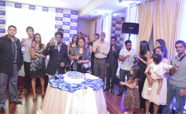 25th anniversary toast, around 2012, Logos, Team through the years, Logos Publicity Ltd, Mauritius