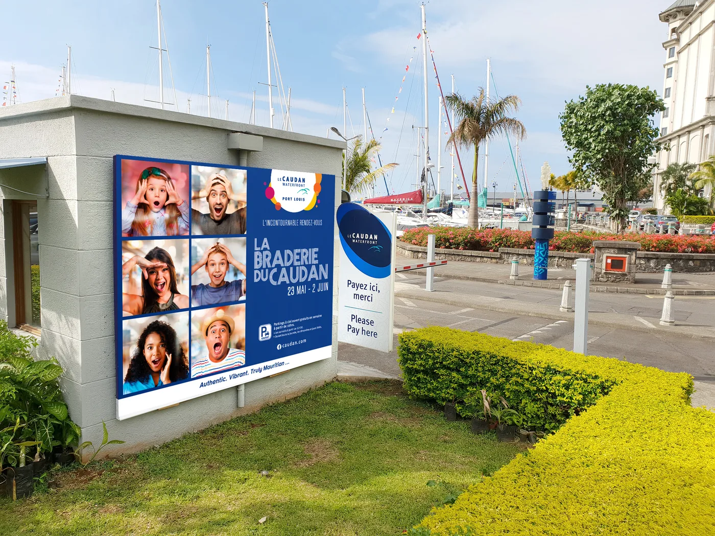 Caudan Braderie parking booth, Caudan, Outdoor & signage, Logos Publicity Ltd, Mauritius
