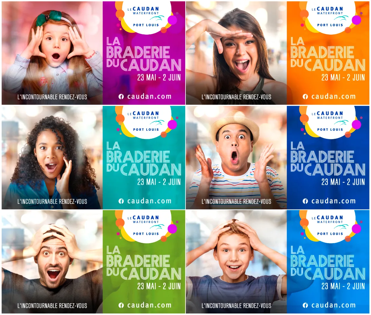 Caudan Braderie six creative variants, Caudan, Campaigns, Logos Publicity Ltd, Mauritius