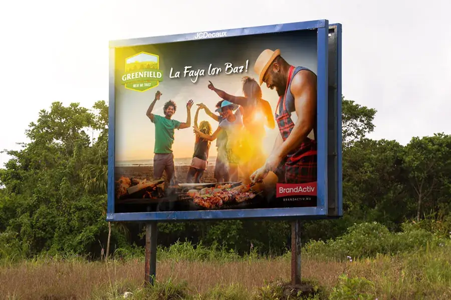 Greenfield brand identity and advertising campaign portfolio, Logos Publicity Ltd, Mauritius